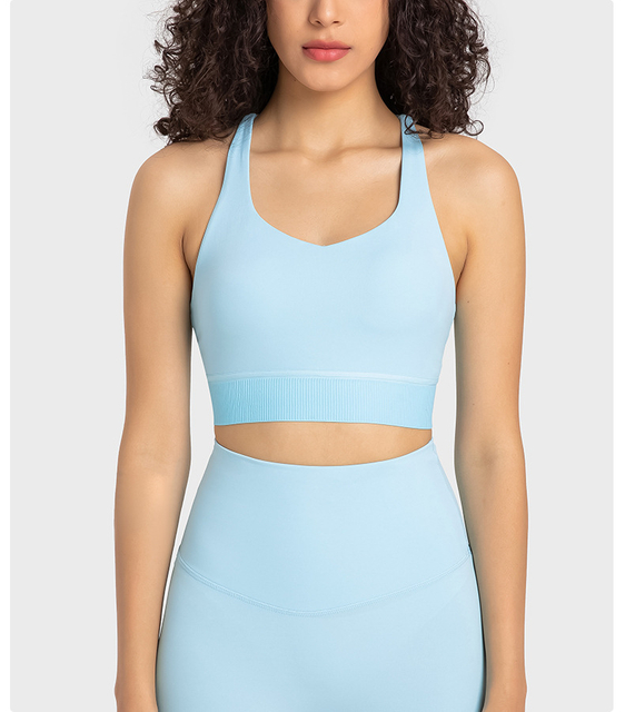 Alta qualidade de 80% de nylon 20% spandex feminino esportivo de sutiã para ginástica fitness