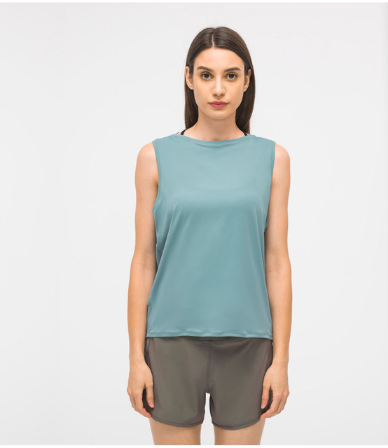 Alto elástico respirável Lulu Yoga Vest Hygroscópica Transpiração Executando Fitness Lulu Yoga Clothing
