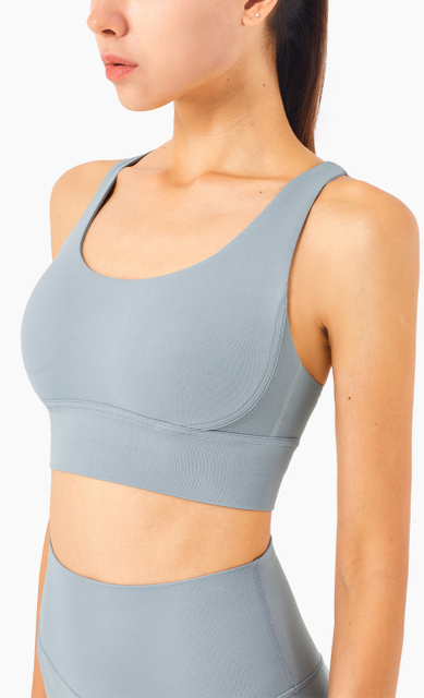 Solid Fitness Cross Back Sports Rouphe Yoga Vest Women