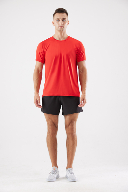 Colar de colarinho redondo solto secagem rápida respirável fitness transpiração jaqueta de corrida externa esportes de camiseta masculina