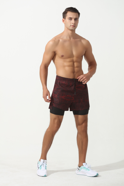 Ginásio masculino usa shorts homens roupas íntimas de roupas íntimas de calcinha de dupla camada shorts esportivos de secagem rápida