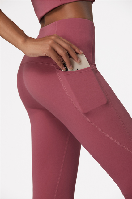 Leggings da cintura alta da ginástica esportes Leggings de ioga com bolsos plus size