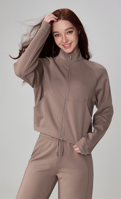 Jackets casuais de treino com bolsos laterais